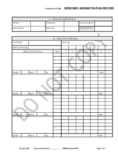 Form 04-3-304 - Medicines Administration Record
